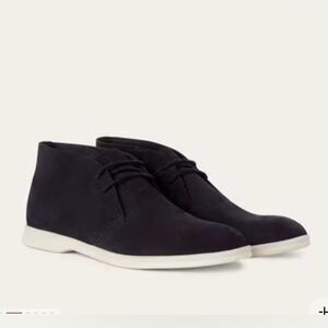 LORO PIANA Desert Walk US 13 EU 46 Navy Blue Suede Italy Ankle Chukka Boots Dark